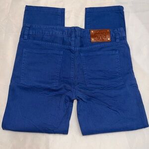 NWOT Tory Burch blue Cropped Skinny Jeans. Size 28. Inseam is 26”